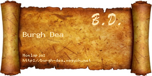 Burgh Dea névjegykártya